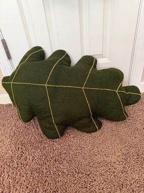 Leaf-Shaped Olive Green Accent Pillow - Brand Uncommon Goods. 26”x 17”.